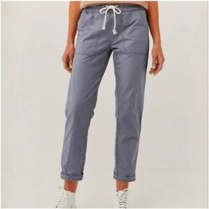 Pact Organic Chino Ankle Pants Drawstring Purple Gray Size Large